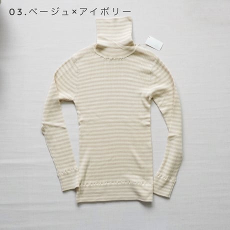 4色レディース＊DAYS Basic-デイズ ベーシック-ランダムテレコボーダータートル