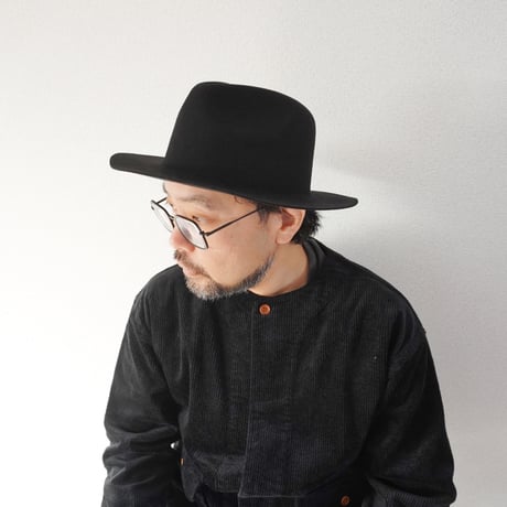 2色goods＊HIGHER-ハイヤー-POLAND FELT WIDE BRIM FEDORA ポーランドフェルトワイドブリムフェドーラハット/ブラック、ベージュ