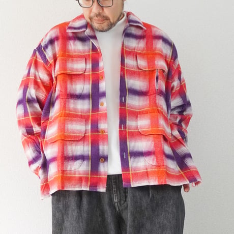 2色ユニセックス＊IMPRESTORE-インプレストア-Printed flannel shirt / J.FOX