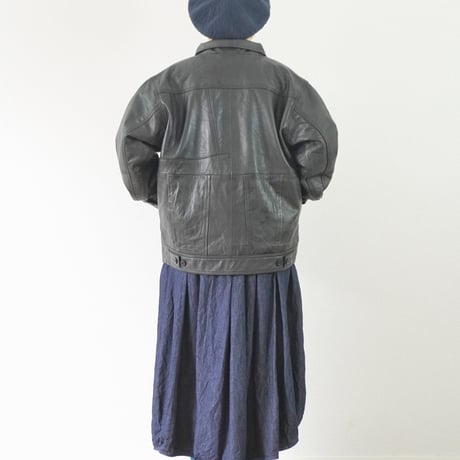 再入荷＊ユニセックス＊YOUSED-ユーズド-LEATHER SPORTS JACKET（91B） リメイクレザージャケット / ブラック