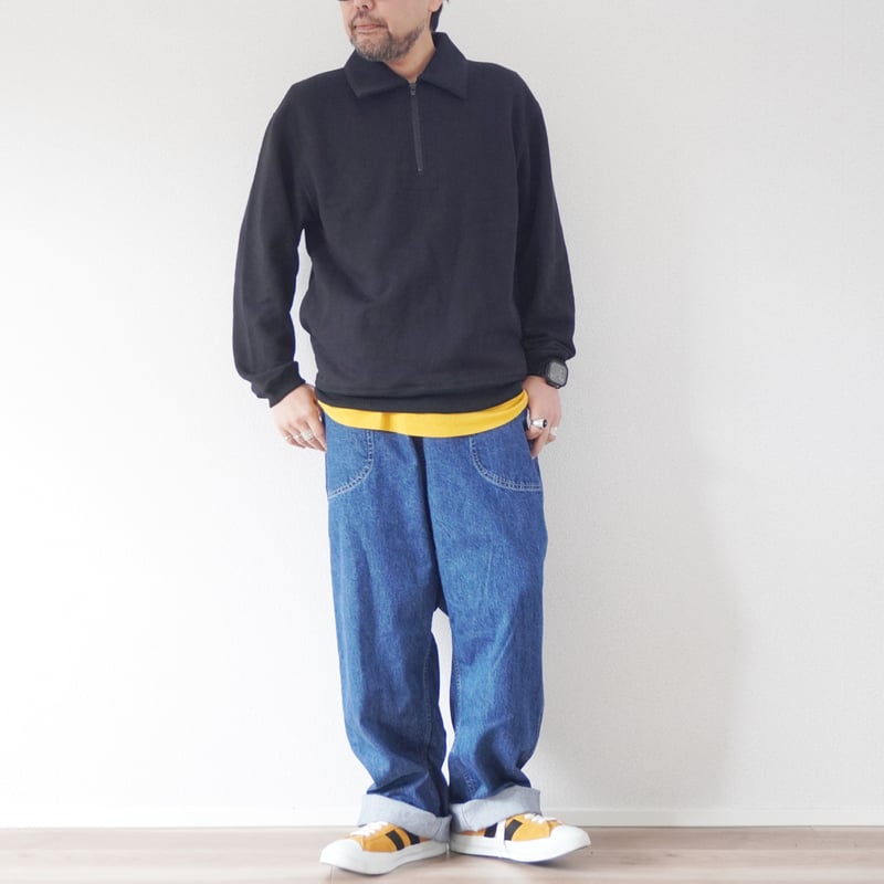 ユニセックス*LA MOND-ラモンド-HALF ZIP SWEAT LM-C-199/ブラ ユニセックス*LA MOND-ラモンド-HALF ZIP SWEAT LM-C-199/ブラ
