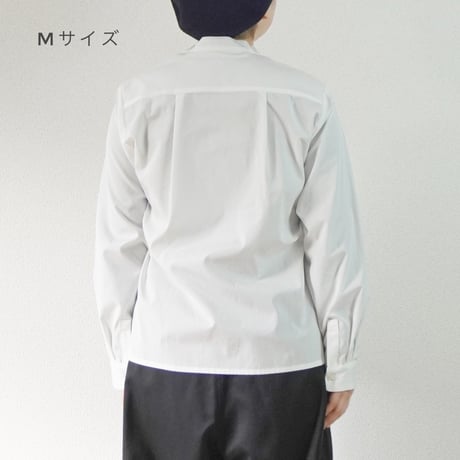 レディース＊Linen ya-リネンヤ-スタンドカラーブラウス/ホワイト
