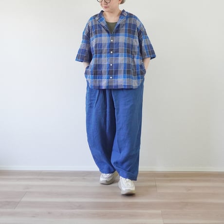 ３色＊レディース＊快晴堂 -ふわふわタックパンツ 初秋まで着られるリネン 62P-38