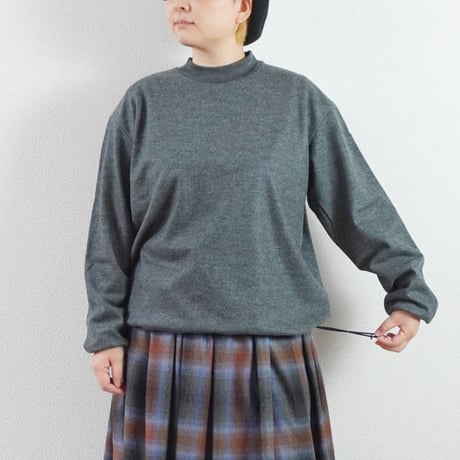 2色＊ユニセックス＊LA MOND-ラモンド-DRAWST MOCK NECK WOOL LONGTEE（LM-C207-WL）