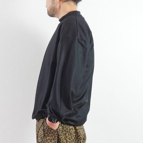 2色＊ユニセックス＊LA MOND-ラモンド-DRAWST MOCK NECK WOOL LONGTEE（LM-C207-WL）