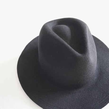 2色goods＊HIGHER-ハイヤー-POLAND FELT WIDE BRIM FEDORA ポーランドフェルトワイドブリムフェドーラハット/ブラック、ベージュ