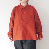 ユニセックス＊H.UNIT-エイチユニット-C/L viyella pullover long sleeves shirt /テラコッタレッド
