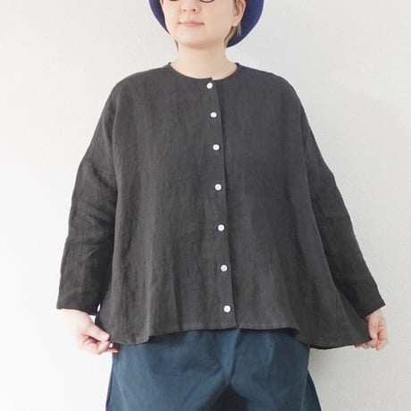 2色＊レディース＊Linenya-リネンヤ-リネンバックギャザーブラウス