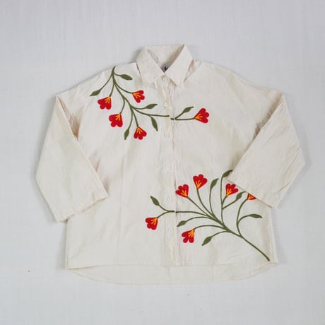 ＊レディース＊Jawandi-ジャワンディー-Emb Dye 3/4 Sleeve Shirts/ハンド刺繍8部袖シャツ