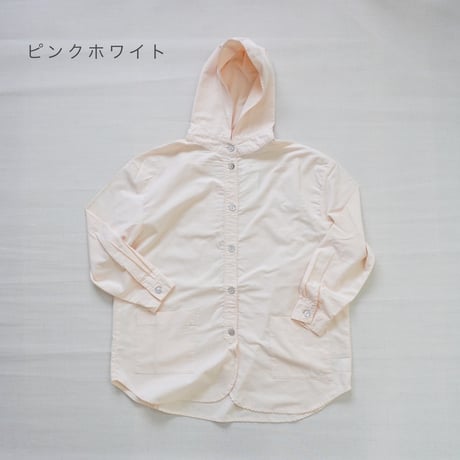 2色＊ASCOT by yim-アスコット バイ イム-コットンオックスフォード生地 フードシャツ