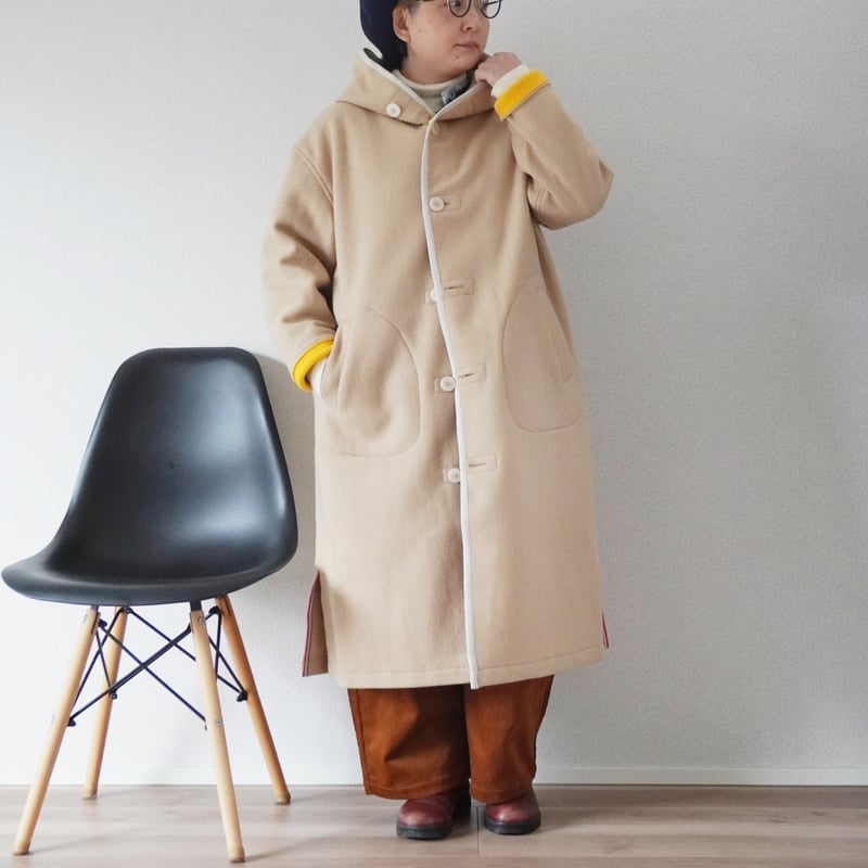 快晴堂カットメルトンロングコート