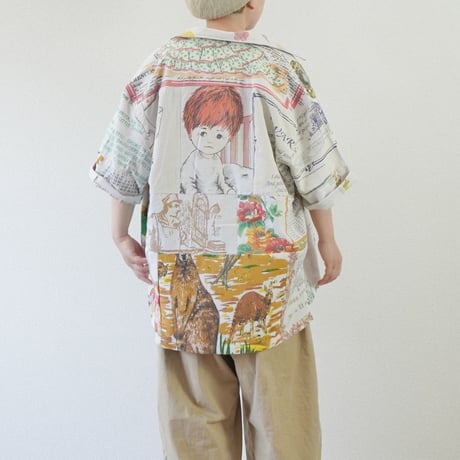 ＊ユニセックス＊Mr. Remake Man-ミスターリメイクマン-タペストリーリメイクシャツ SIZE3