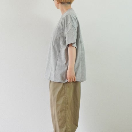 ＊ユニセックス＊Audience-オーディエンス-ビッグサイズリメイク USAファブリック丸胴国産ポケットTEE/杢グレー