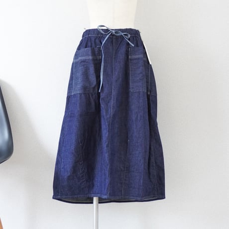 レディース＊快晴堂-Girl'sライトオンスデニム 裾バインダー・ステッチ沢山スカート 51SK-56 サイズ S,M