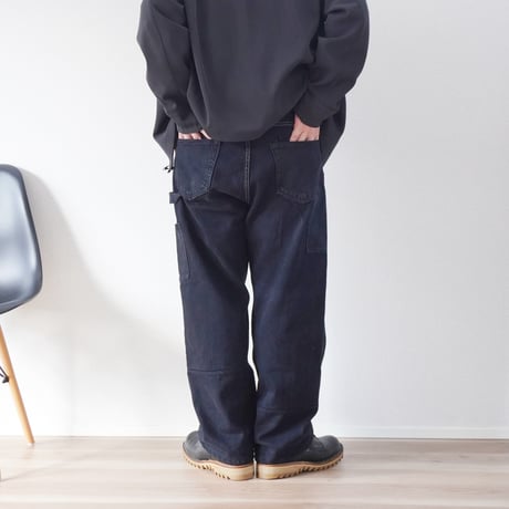 ＊ユニセックス＊YOUSED-ユーズド-DOUBLE BLACK PAINTER PANTS ブラック2度染めペインターパンツ