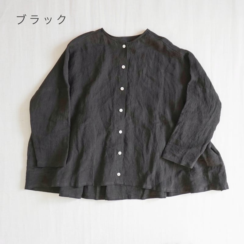 リネン2wayバックギャザーブラウス 2色＊レディース＊Linenya-リネンヤ-リネンバックギャザーブラウス