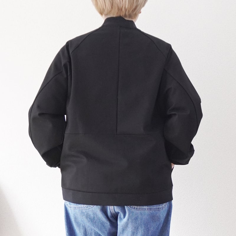 ユニセックス＊LA MOND-ラモンド-STAND NECK SILKY BLOUSON/L