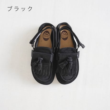 再入荷2色＊ユニセックス＊SHAKA-シャカ-SK-296 SHAKA 2way キルトタッセル ミュール サンダル MOC MULE TASSEL SUEDE /ブラック、マロン