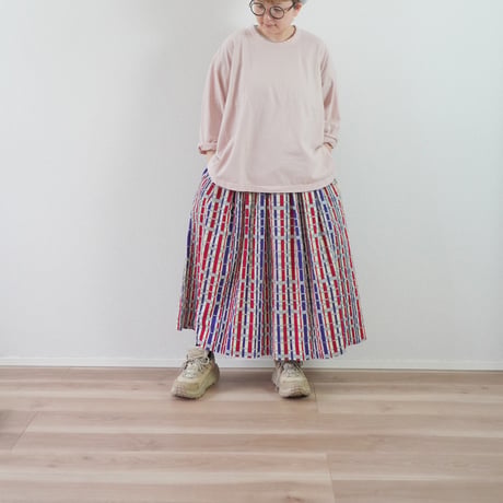 ＊レディース＊TIGRE BROCANTE-ティグルブロカンテ-バンブーチェックカツラギフィセルロングスカート