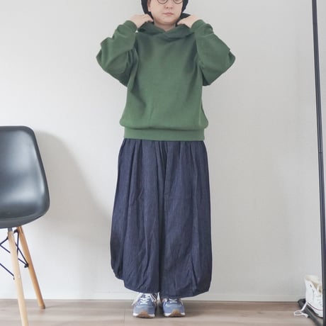 ＊レディース＊Linen ya-リネンヤ-コットンパーカー/裏起毛グリーン