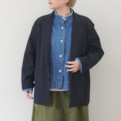 ＊ユニセックス＊LA MOND-ラモンド-STRETCH TAILORED JACKET/LM-O-100-PR ネイビーブラック