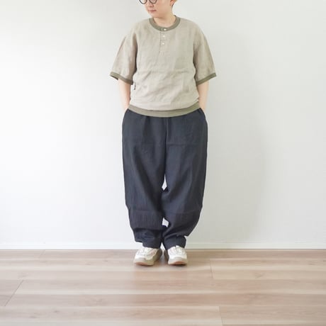 ユニセックス＊have a good day-ハブアグッドデイ-Linen henly s/s tee リネン ヘンリー 半袖Tシャツ