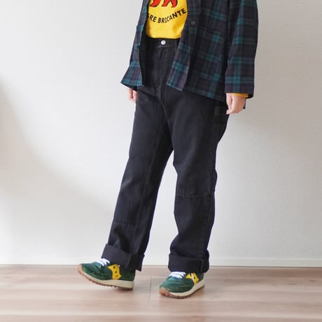 ＊ユニセックス＊YOUSED-ユーズド-DOUBLE BLACK PAINTER PANTS ブラック2度染めペインターパンツ