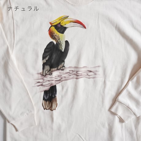 全2色ユニセックス＊Nasngwam. -ナスングワム-GRATE INDIAN HORNBILL LS TEE