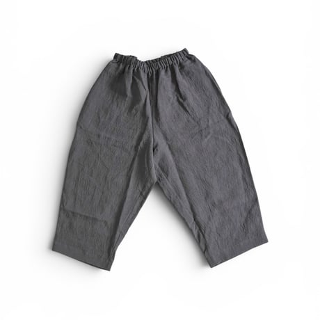 ＊レディース＊Linen ya-リネンヤ-8分丈 ヨークワイドパンツ/チャコール