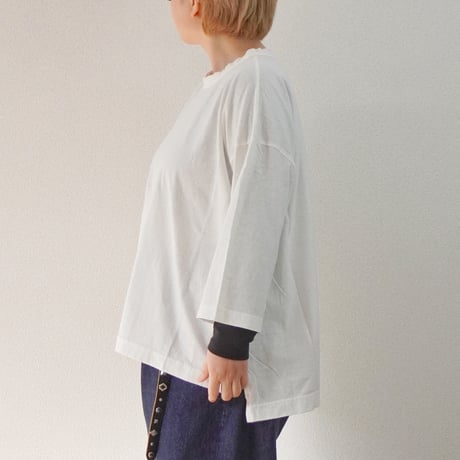 4色＊レディース＊prit-30/1リサイクルムラ糸天竺 7分袖ワイドＴシャツ P91652