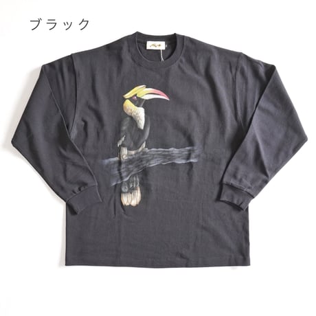 全2色ユニセックス＊Nasngwam. -ナスングワム-GRATE INDIAN HORNBILL LS TEE