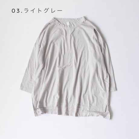 4色＊レディース＊prit-30/1リサイクルムラ糸天竺 7分袖ワイドＴシャツ P91652