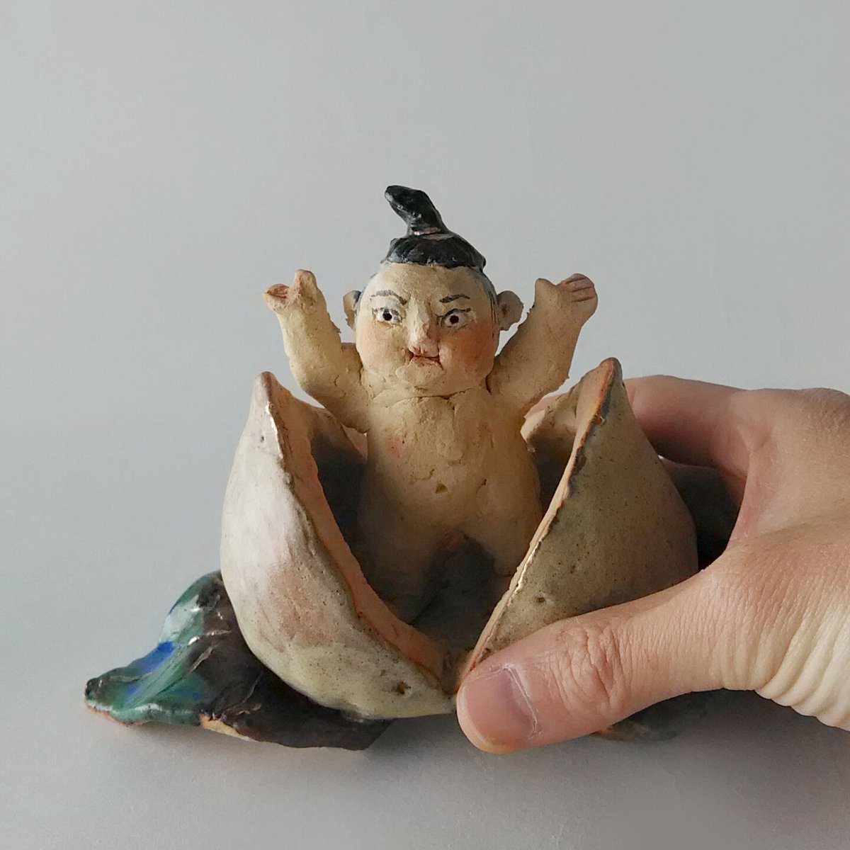ささきようこ作　桃太郎供揃い　犬　猿　キジ　ささきようこさん手びねり置物　童話 fit=scale-down,w=1200