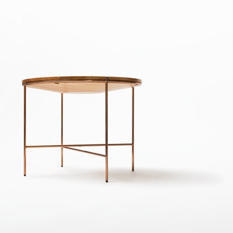 MASS Series 900 Round Table -Natural Wood & Copper Frame-