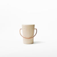 MASS Series  Handle Stool -Natural Wood & Copper Frame-