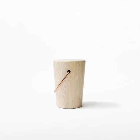 MASS Series  Handle Stool -Natural Wood & Copper Frame-