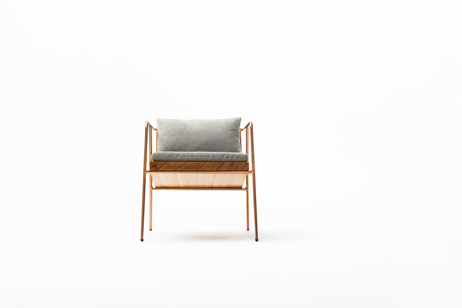 MASS Series Dining Chair -Natural Wood & Copper