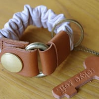 key bracelet　ピンク×ブラウン×ゴールド