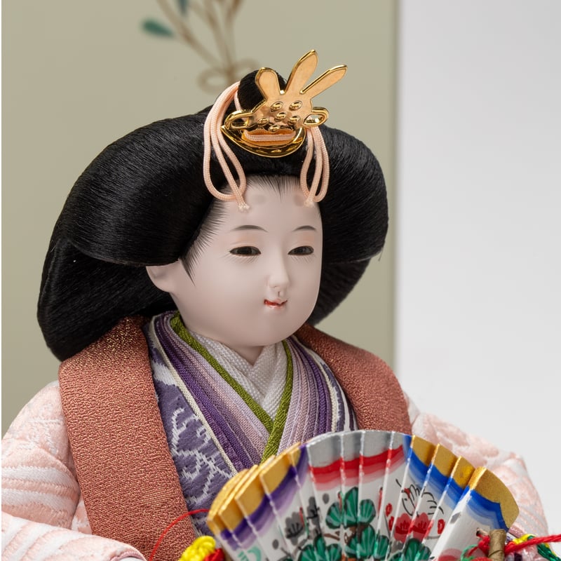 京十一番親王飾り「雲立涌文錦（紫色）」（柔相顔） | 桂雛／小佐畑人形店