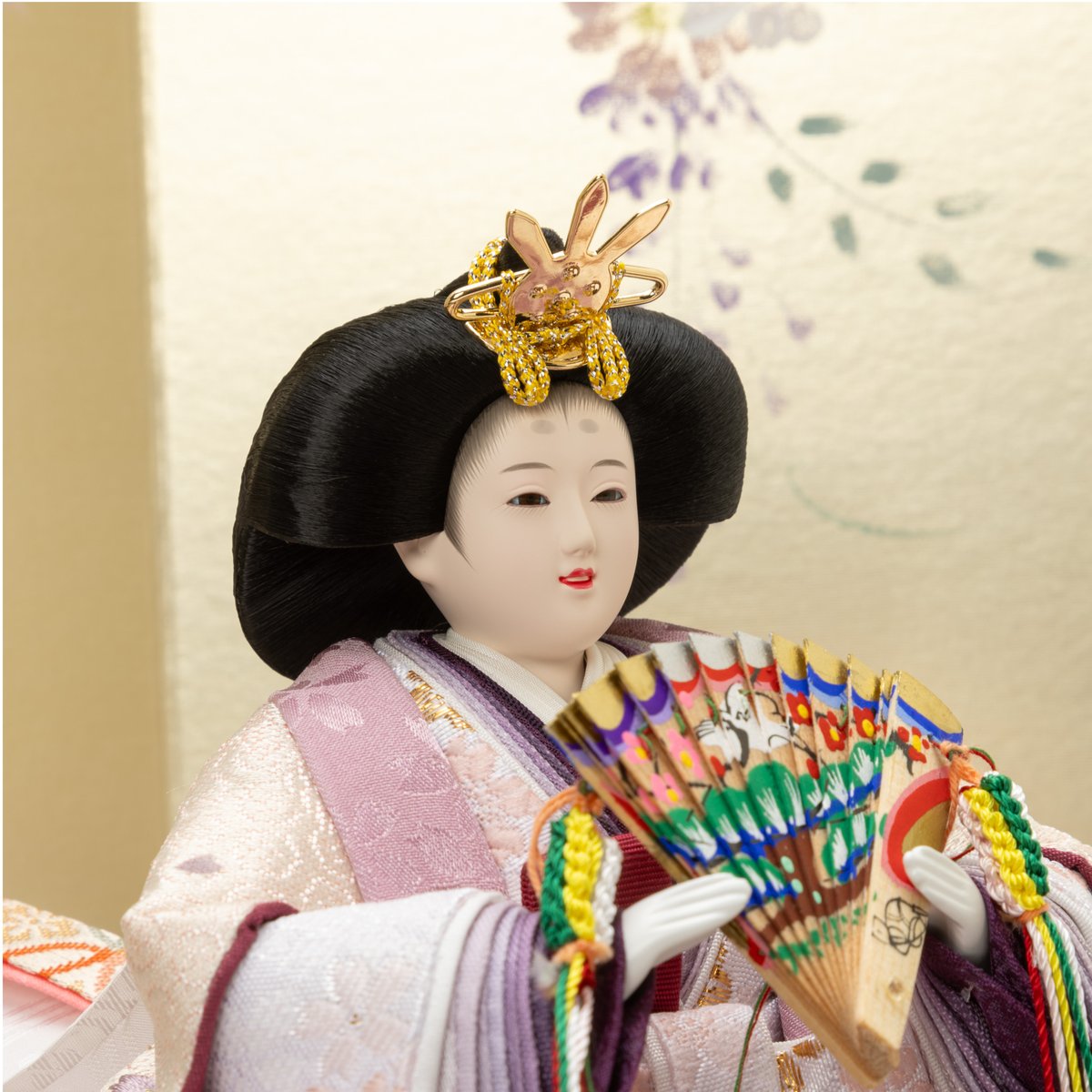 芥子親王飾り「刺繍：雪輪桜」 | 桂雛／小佐畑人形店