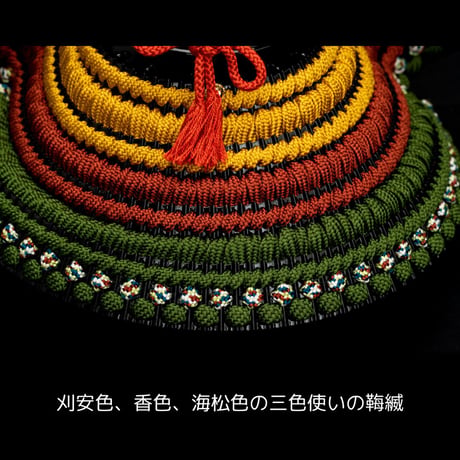 別所実正作 柊透かし 大鍬形之兜 風神雷神図二曲屏風飾り