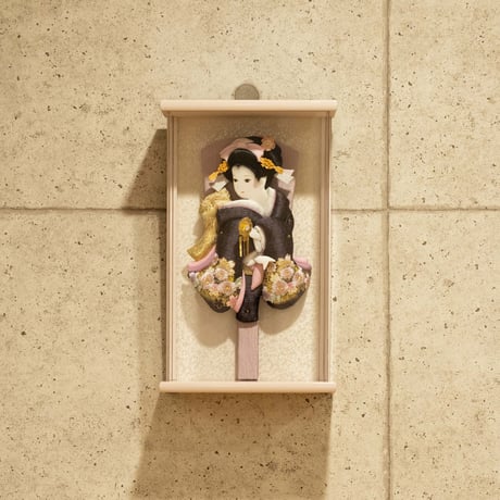 美月　アクリル壁掛　羽子板飾り（ライラック額）