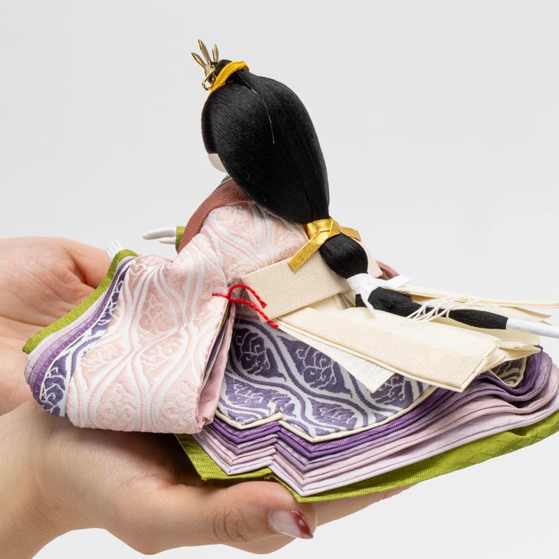 京十一番親王飾り「雲立涌文錦（紫色）」 | 桂雛／小佐畑人形店