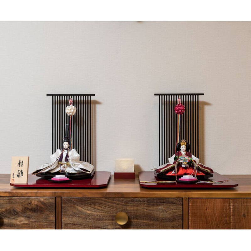 京十番親王飾｢プラチナ箔袋帯：御印文浜茄子｣ | 桂雛／小佐畑人形店