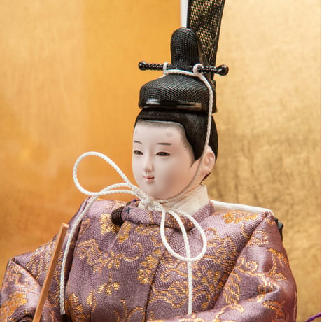 京十一番親王収納飾「牡丹唐草文錦：薄紫」