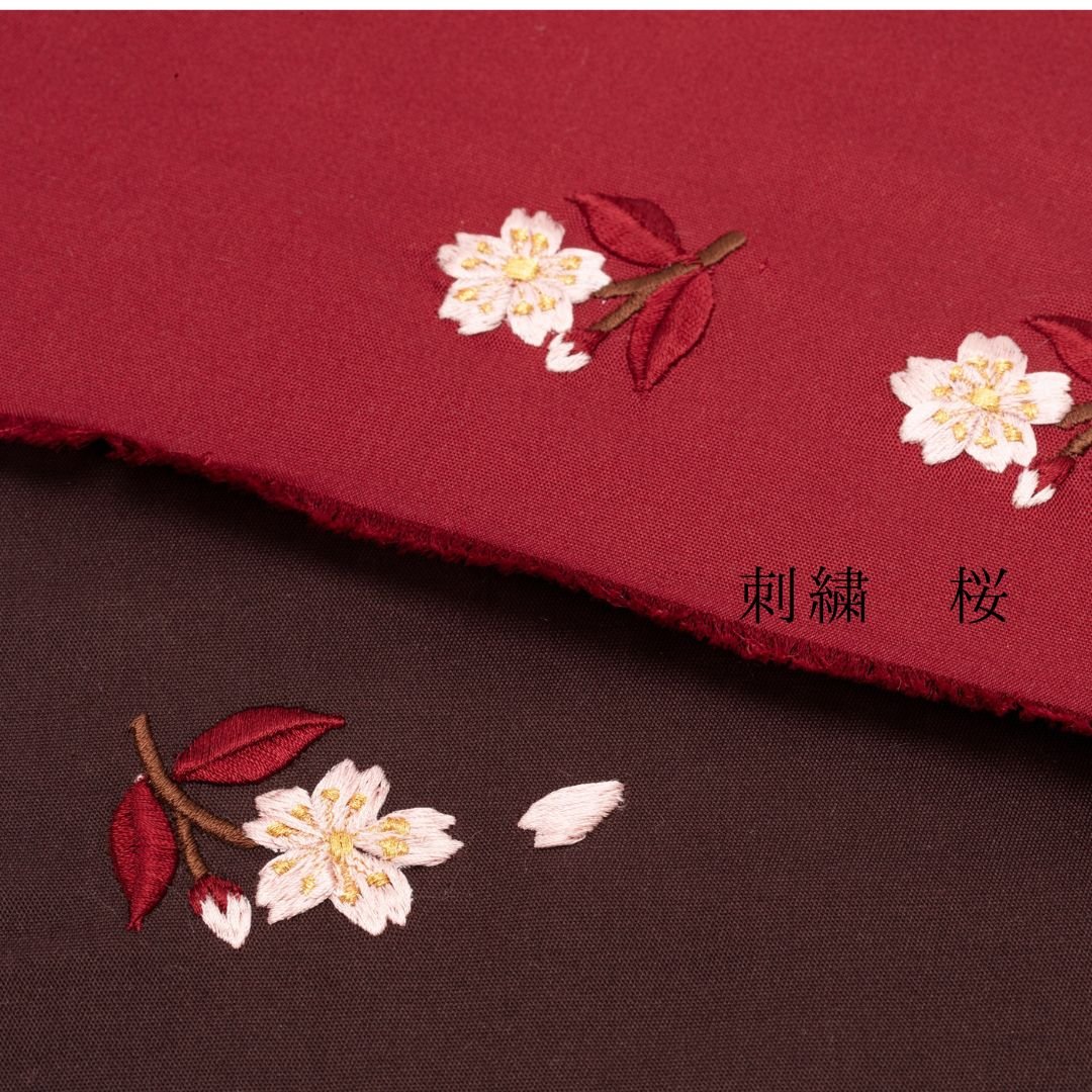 ●新品おひなさま●　桜づくし刺繍飾り　フルセット 雛人形】三寸 おぼこ雛 雪輪に桜(総刺繍×京刺繍) 双子飾り〈小出