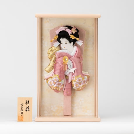 美月　アクリル壁掛　羽子板飾り（アイボリー額）