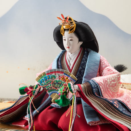 京十番親王飾「菱地向鳳凰の丸文錦」