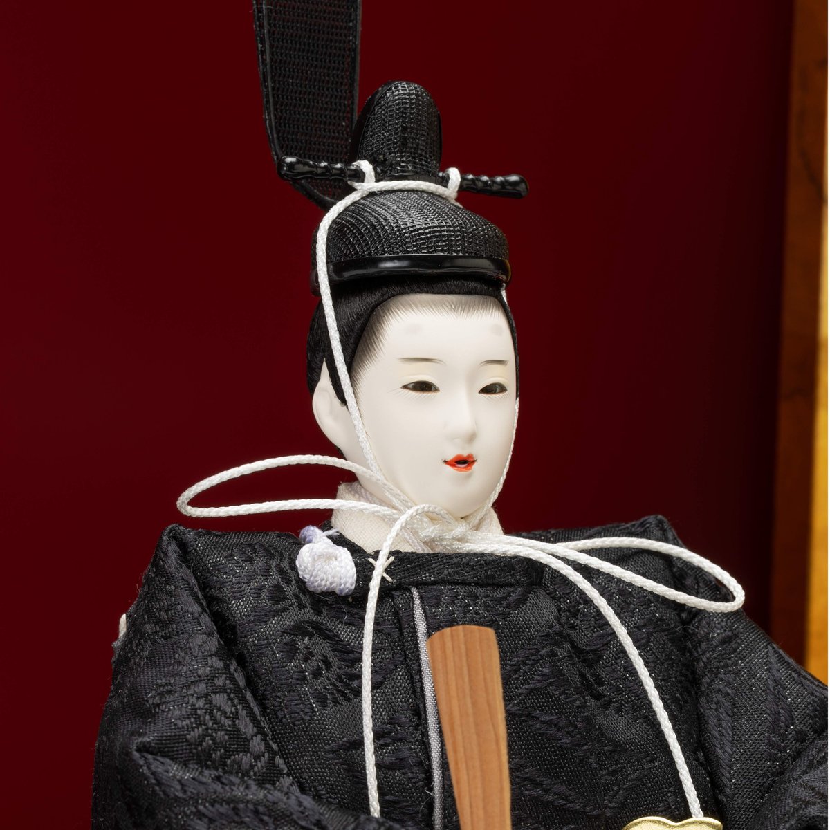 京十一番親王飾り「箔入：鶴菱文錦」 | 桂雛／小佐畑人形店