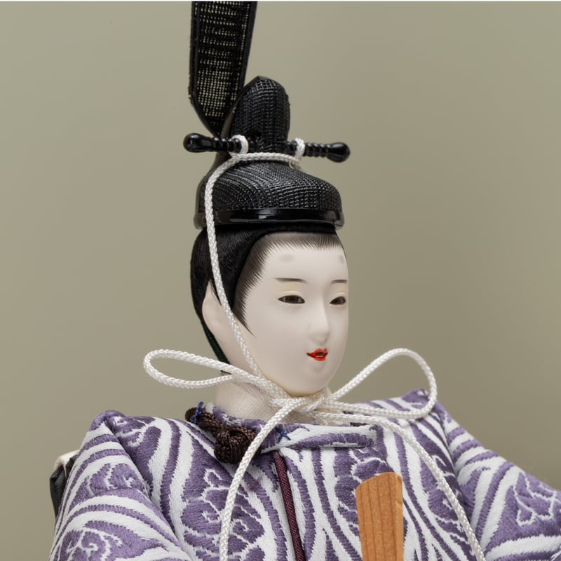京十一番親王飾り「雲立涌文錦（紫色）」 | 桂雛／小佐畑人形店